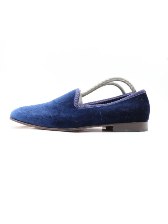 Del Toro Men’s 10 Blue Velvet Slip On Venetian Loafers Elegant Classic Italian